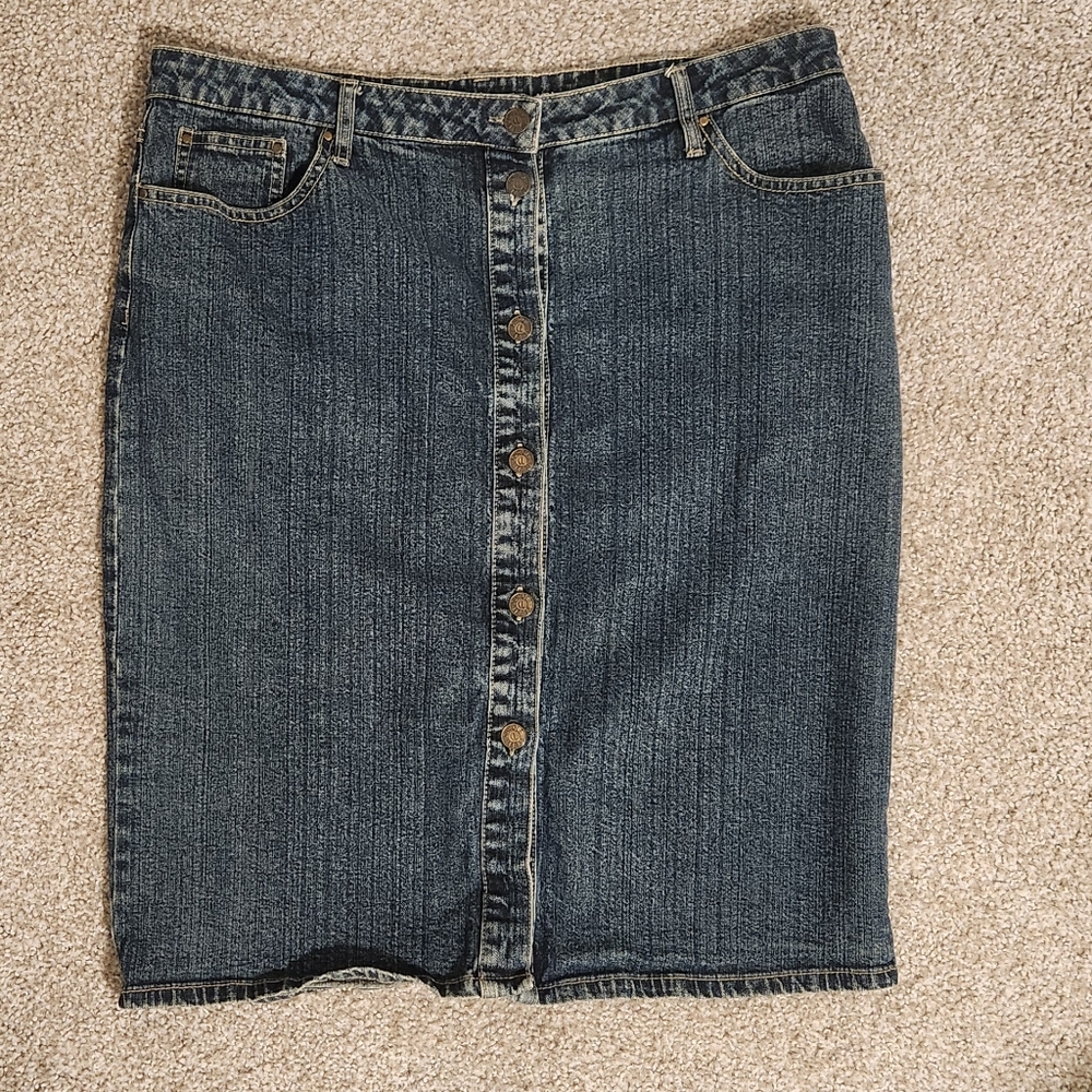 Carole Little Blue Denim Pencil Skirt